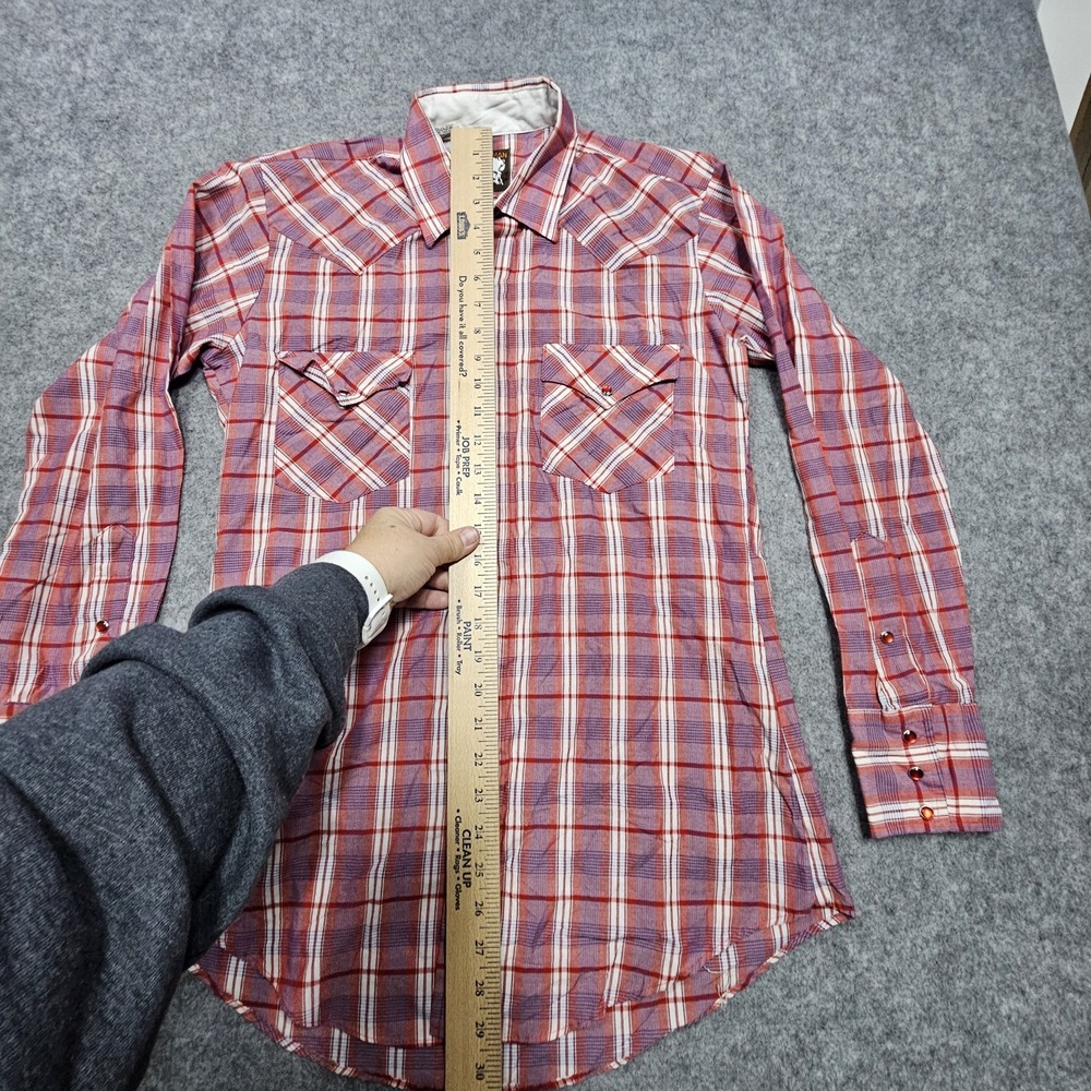 VINTAGE Karman Western Pearl Snap Shirt Small Ranch Wear Lightweight Rodeo - Picture 8 of 9